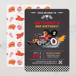 Mickey Mouse Roadster Racers Birthday Invitation