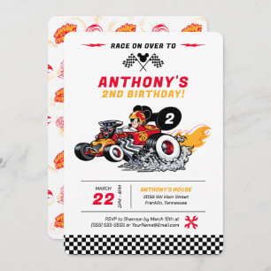 Mickey Mouse Roadster Racers Birthday Invitation