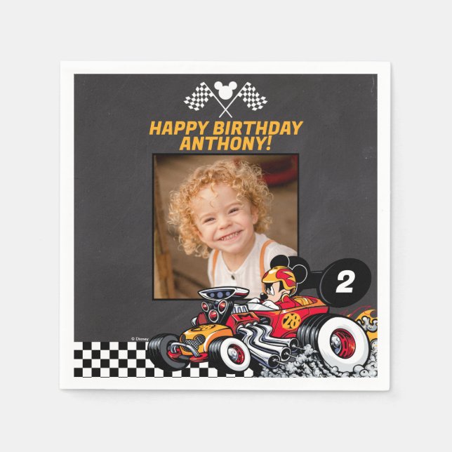 Mickey Mouse Roadster Racers Birthday Napkins (Front)