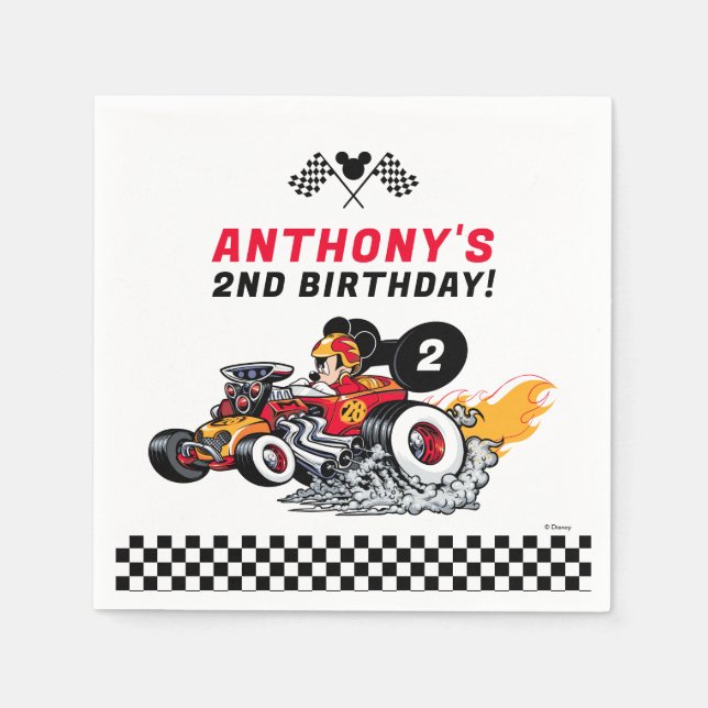 Mickey Mouse Roadster Racers Birthday Napkins (Front)