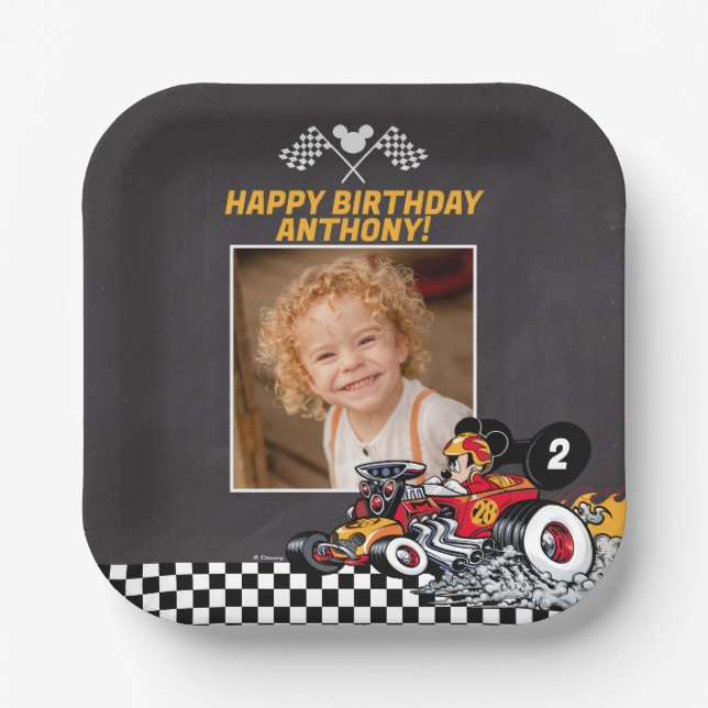 Mickey Mouse Roadster Racers Birthday Paper Plates (Front)