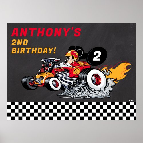 Mickey Mouse Roadster Racers Birthday Poster