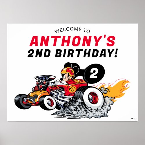 Mickey Mouse Roadster Racers Birthday Poster