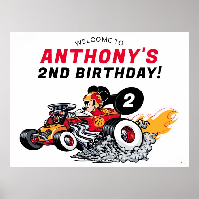 Mickey Mouse Roadster Racers Birthday Poster (Front)