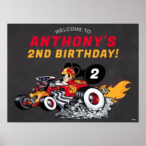 Mickey Mouse Roadster Racers Birthday Poster