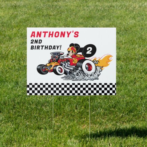 Mickey Mouse Roadster Racers Birthday Sign