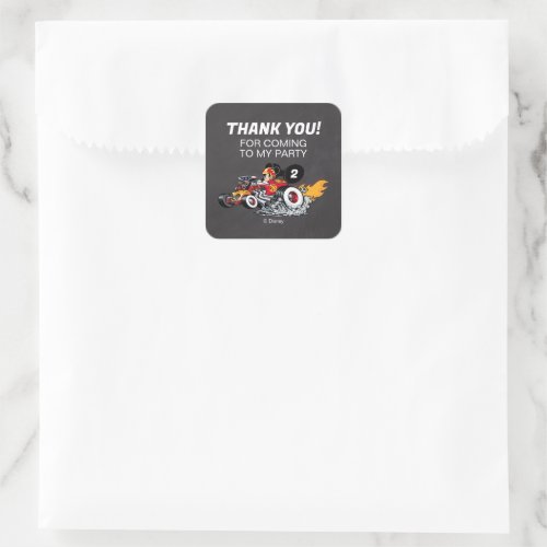 Mickey Mouse Roadster Racers Birthday Square Sticker