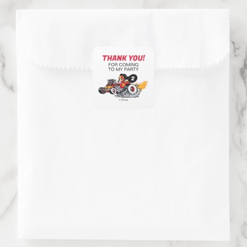Mickey Mouse Roadster Racers Birthday Square Sticker