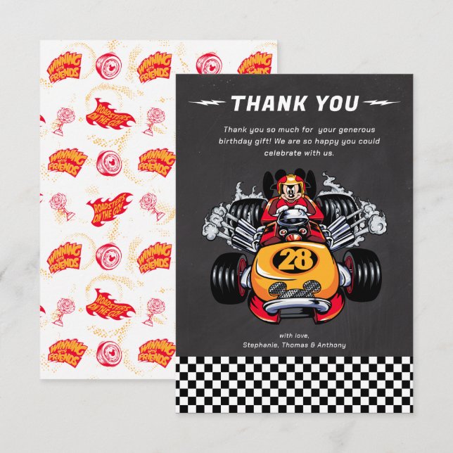 Mickey Mouse Roadster Racers Birthday Thank You (Front/Back)