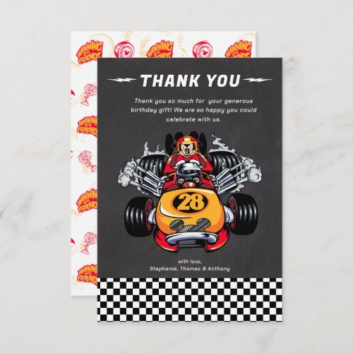 Mickey Mouse Roadster Racers Birthday Thank You