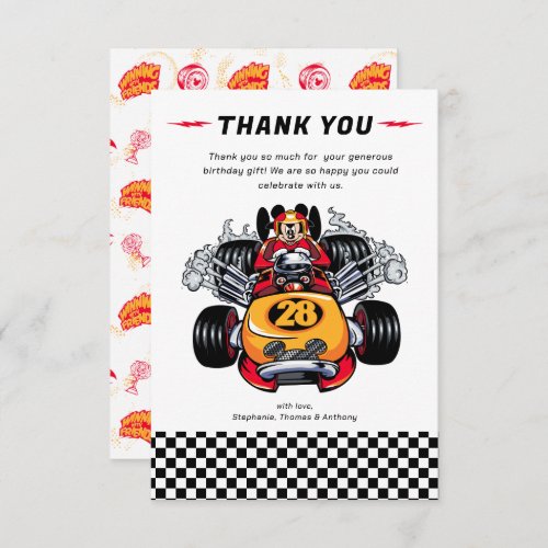 Mickey Mouse Roadster Racers Birthday Thank You