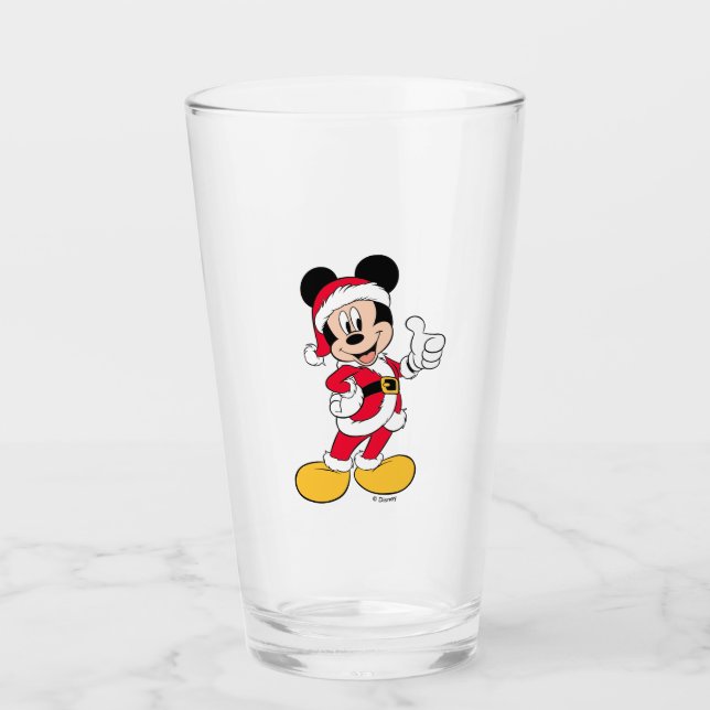 Mickey Mouse | Santa Claus Outfit Glass (Front)