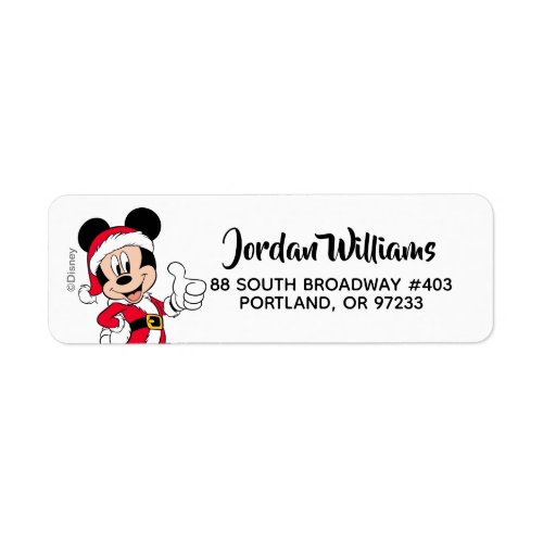 Mickey Mouse  Santa Claus Outfit Label