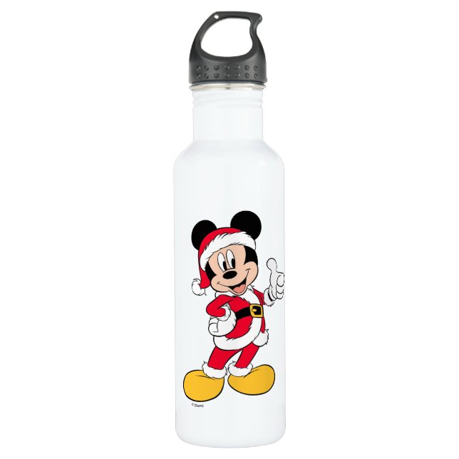 Mickey Mouse | Santa Claus Outfit Stainless Steel Water Bottle (Front)