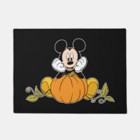 Mickey Mouse Sitting on Pumpkin