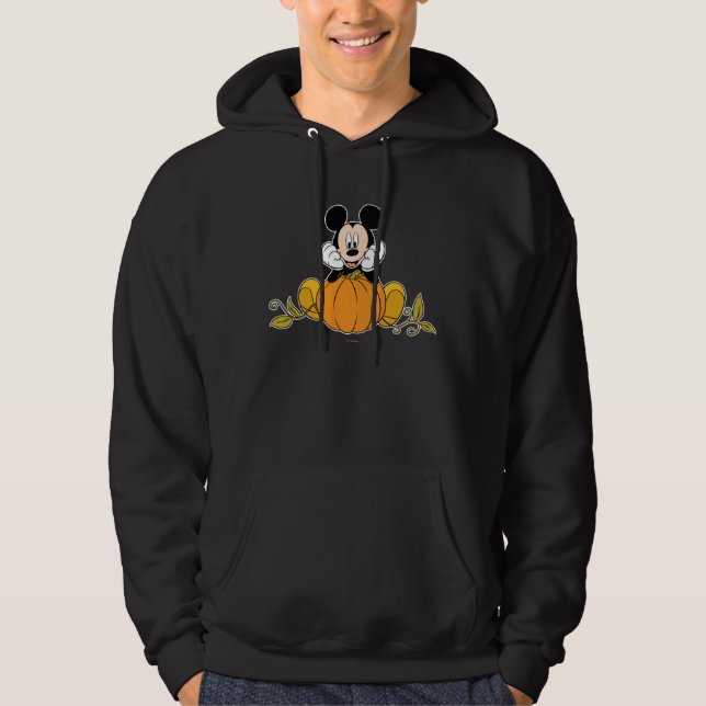 Mickey Mouse Sitting on Pumpkin Hoodie (Front)