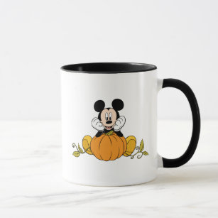 Mickey Mouse Sitting on Pumpkin Mug