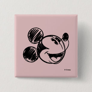 Mickey Mouse Sketch Head Button