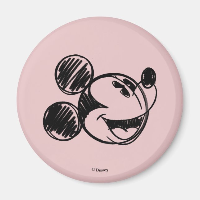 Mickey Mouse Sketch Head Magnet (Front)