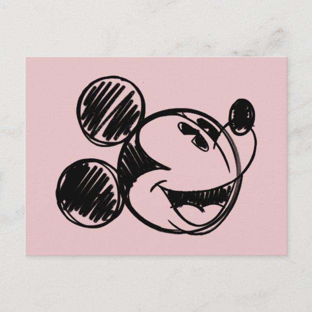 Mickey Mouse Sketch Head Postcard (Front)