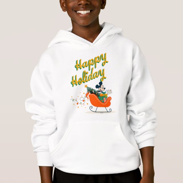 Mickey Mouse Sleigh Ride | Happy Holiday Hoodie (Front)