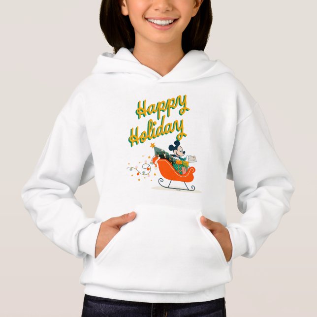 Mickey Mouse Sleigh Ride | Happy Holiday Hoodie (Front)
