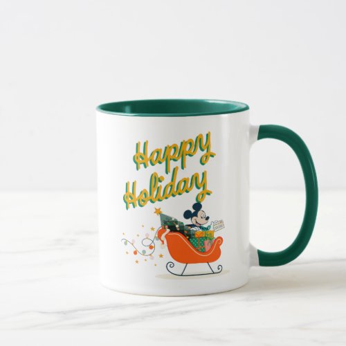 Mickey Mouse Sleigh Ride  Happy Holiday Mug