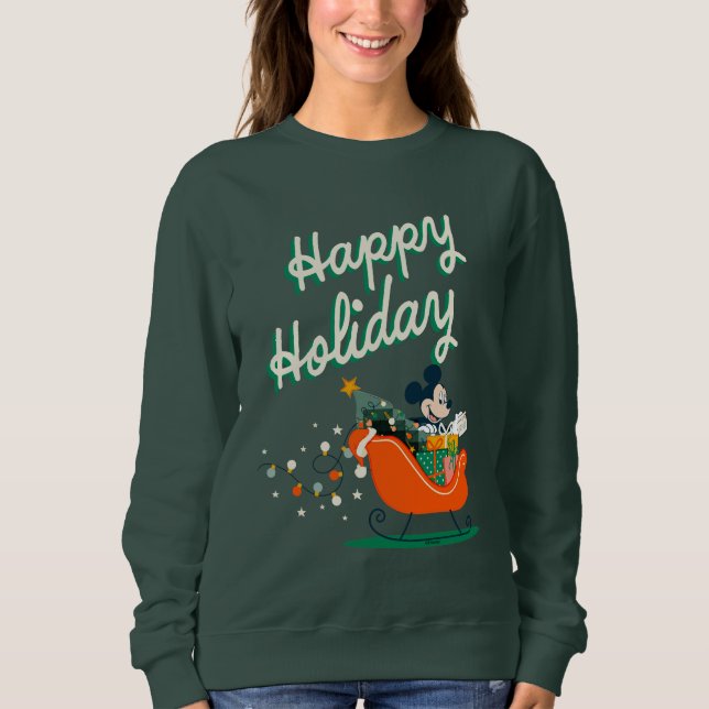Mickey Mouse Sleigh Ride | Happy Holiday Sweatshirt (Front)