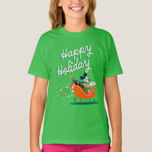 Mickey Mouse Sleigh Ride Happy Holiday T-Shirt