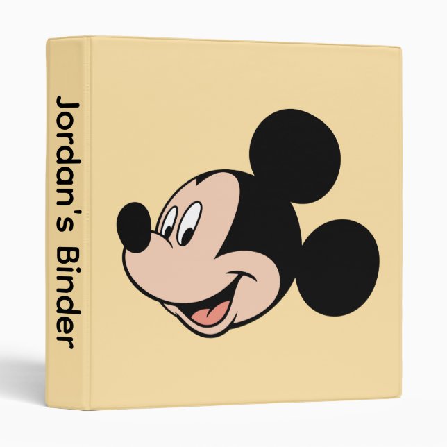Mickey Mouse Smile 3 Ring Binder (Front/Spine)
