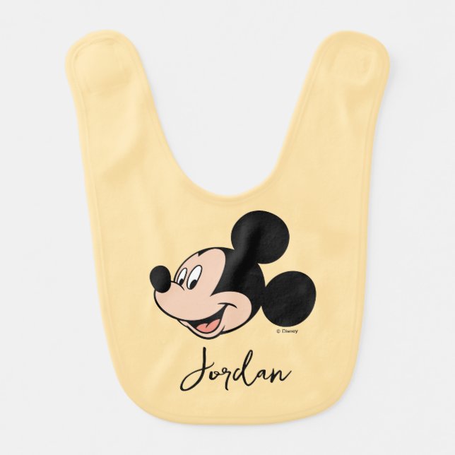 Mickey Mouse Smile Baby Bib (Front)