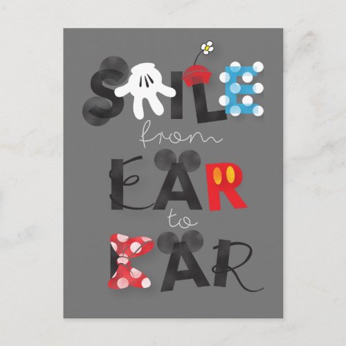 Mickey Mouse  Smile From Ear To Ear Postcard