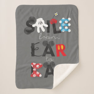 Mickey Mouse   Smile From Ear To Ear Sherpa Blanket