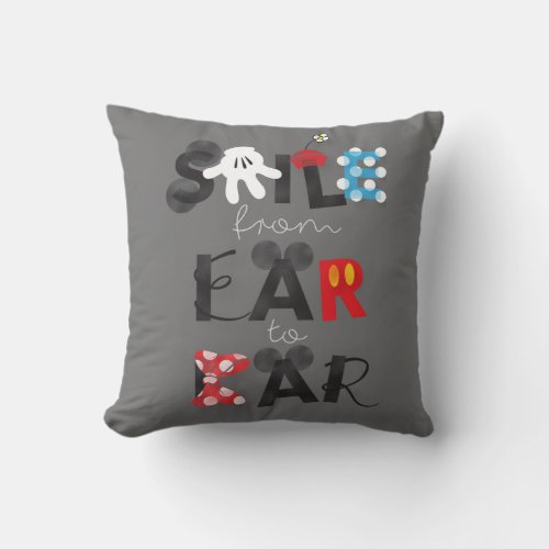 Mickey Mouse  Smile From Ear To Ear Throw Pillow