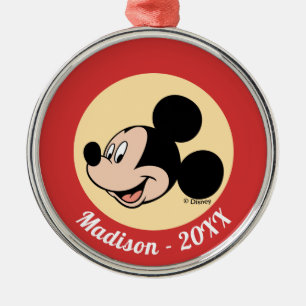 Mickey Mouse Smile Metal Ornament