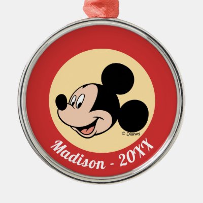 Mickey Mouse Smile Metal Ornament