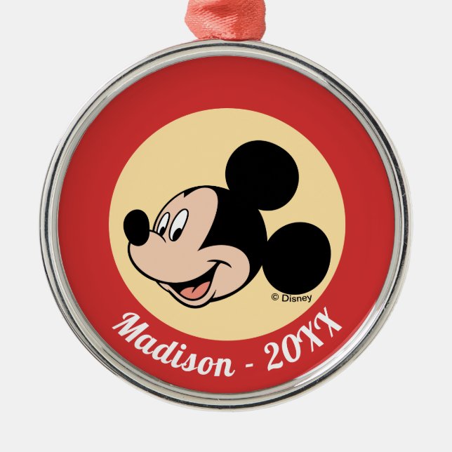 Mickey Mouse Smile Metal Ornament (Front)