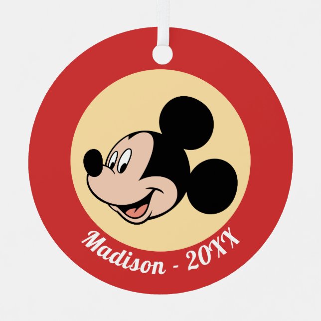 Mickey Mouse Smile Metal Ornament (Front)