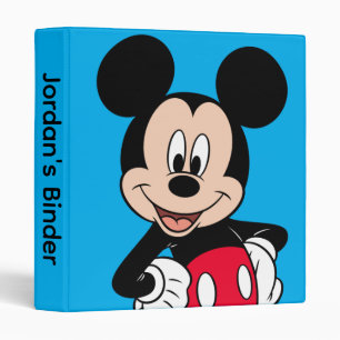Mickey Mouse Smiling Pose 3 Ring Binder