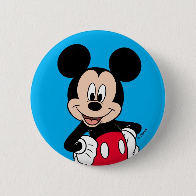 Mickey Mouse Smiling Pose Button (Front)