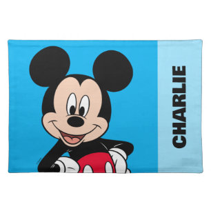 Mickey Mouse Smiling Pose Cloth Placemat