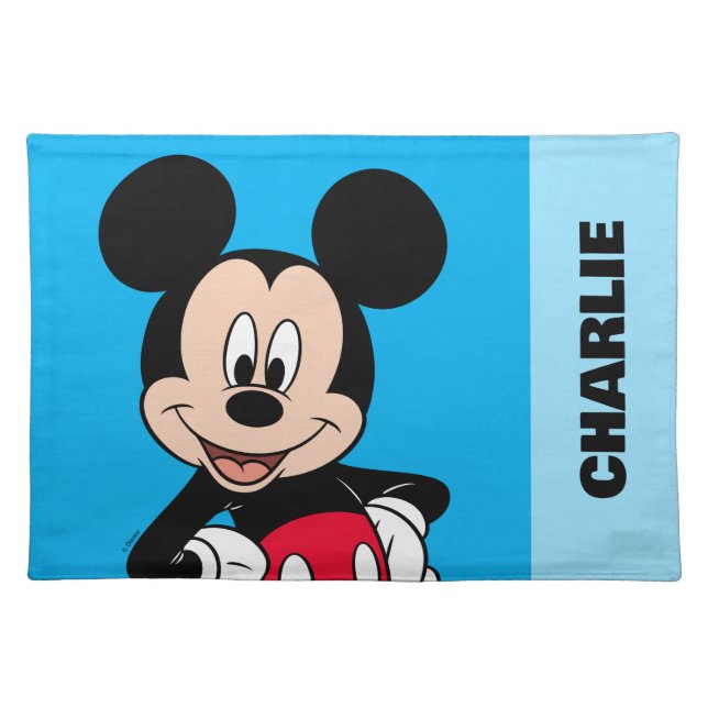Mickey Mouse Smiling Pose Cloth Placemat (Front)