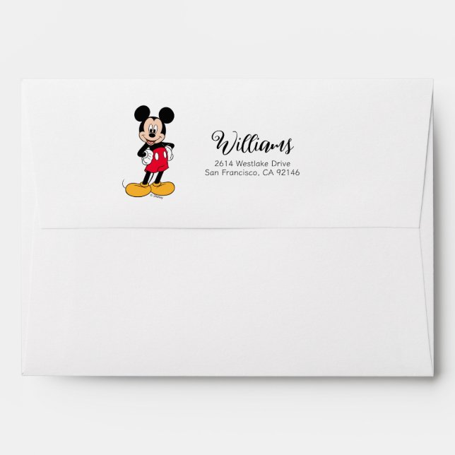 Mickey Mouse Smiling Pose Envelope (Back (Top Flap))
