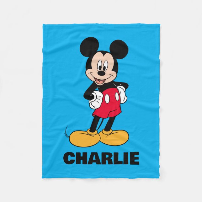 Mickey Mouse Smiling Pose Fleece Blanket (Front)