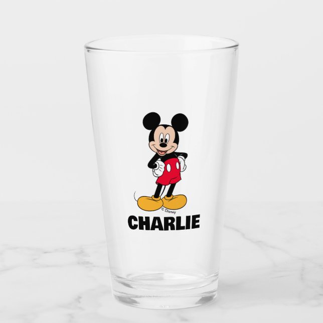 Mickey Mouse Smiling Pose Glass (Front)