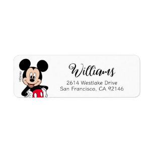 Mickey Mouse Smiling Pose Label