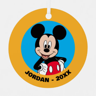 Mickey Mouse Smiling Pose Metal Ornament
