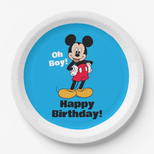 Mickey Mouse Smiling Pose Paper Plates (Front)