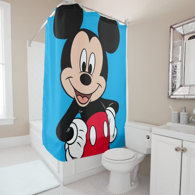 Mickey Mouse Smiling Pose Shower Curtain (In Situ)