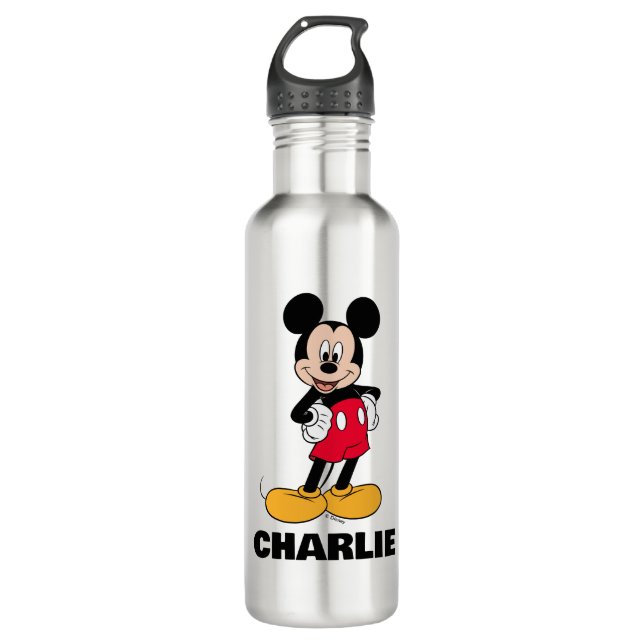 Mickey Mouse Smiling Pose Stainless Steel Water Bottle (Front)